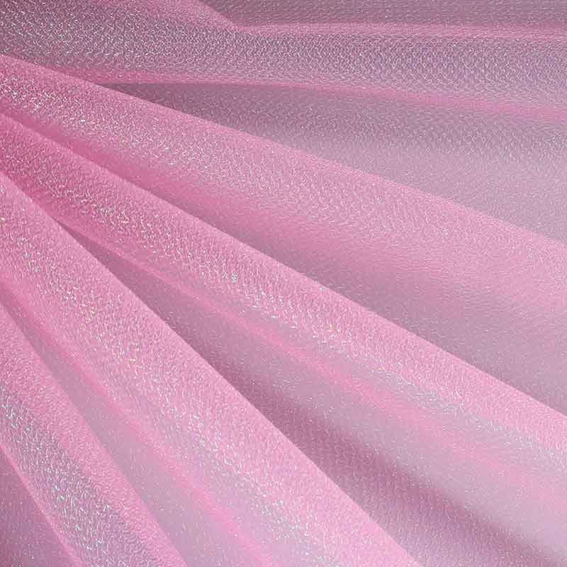 Tissu tulle zigzag glitter rose