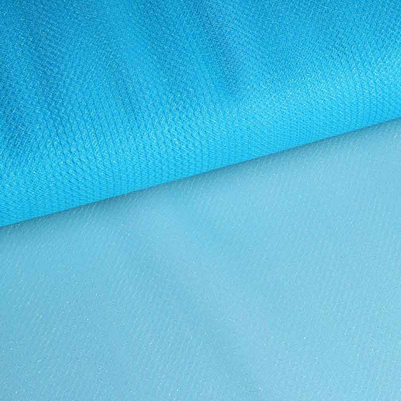 Tissu tulle zigzag paillettes aqua