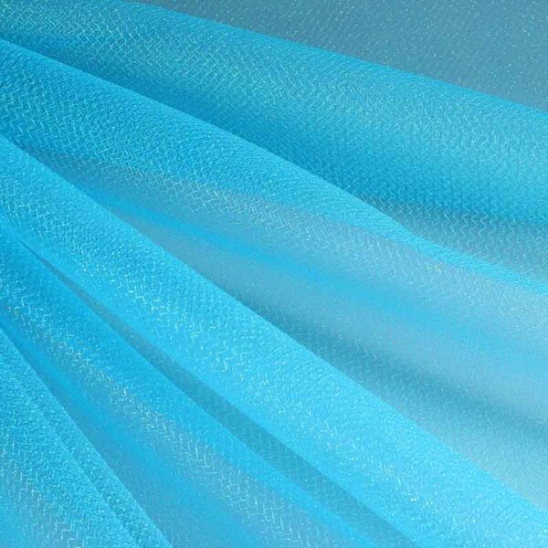 Tissu tulle zigzag paillettes aqua