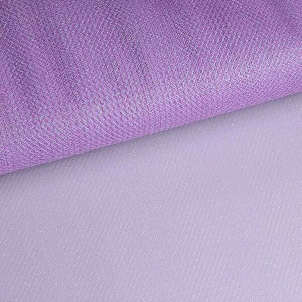 Tissu tulle zigzag glitter lilas