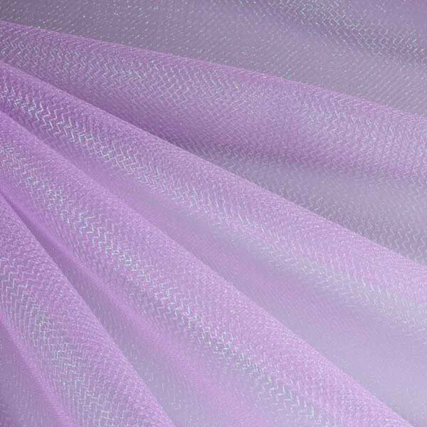 Tissu tulle zigzag glitter lilas