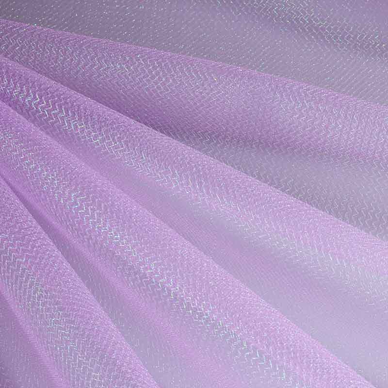 Tissu tulle zigzag glitter lilas
