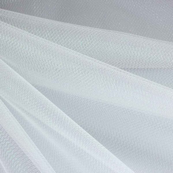 Tissu tulle zigzag pailleté blanc