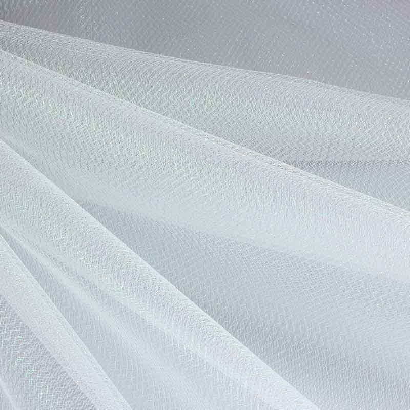 Tissu tulle zigzag pailleté blanc
