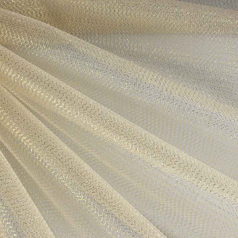 Tissu tulle zigzag paillettes or