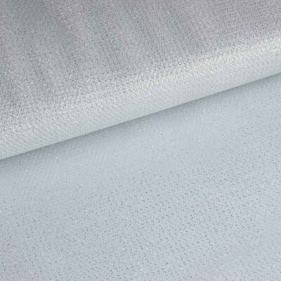 Tulle zigzag pailleté argent