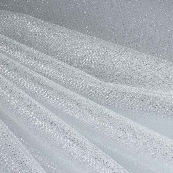 Tulle zigzag pailleté argent
