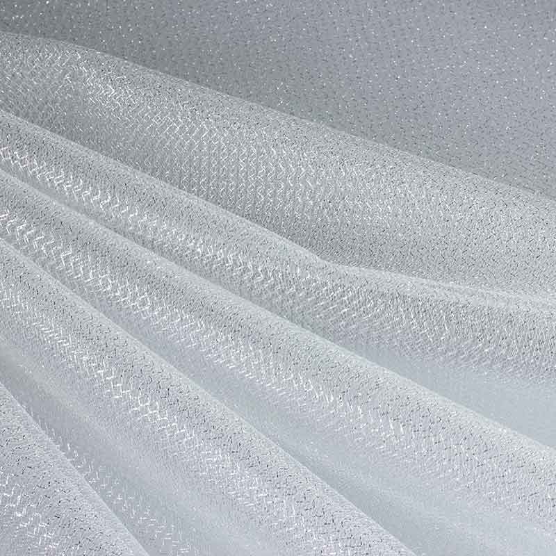 Tulle zigzag pailleté argent