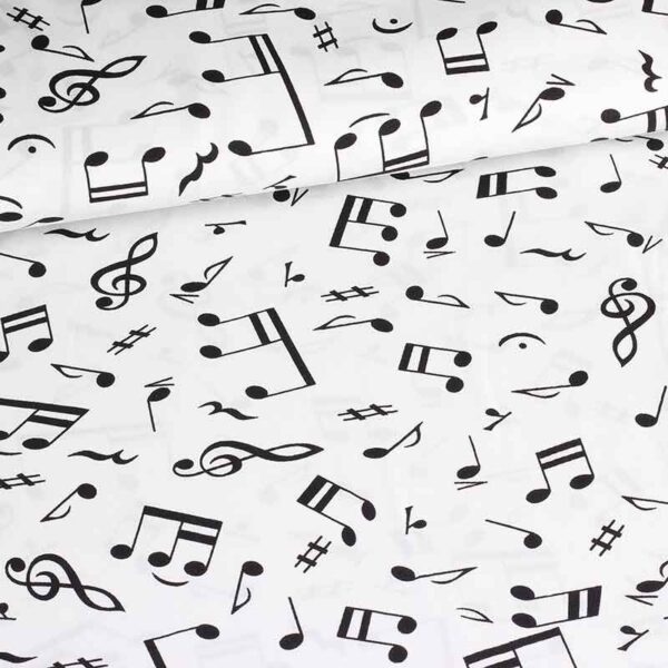 Tissu popeline notes de musique