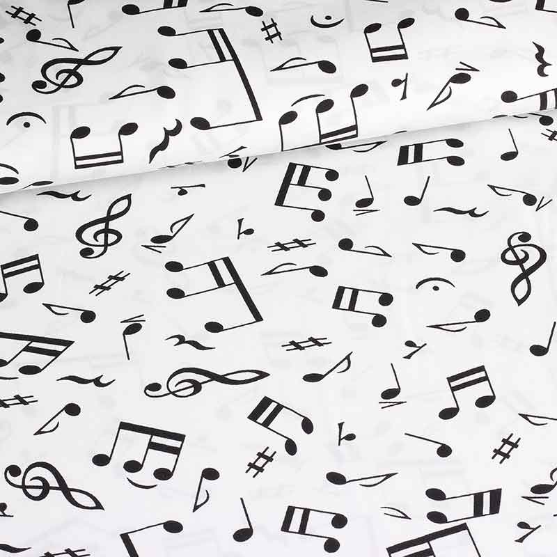 Tissu popeline notes de musique