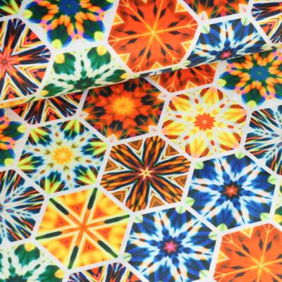 Tissu velours imprimé numériquement motif fantaisie