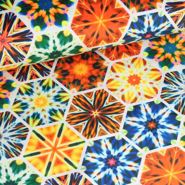 Tissu velours imprimé numériquement motif fantaisie