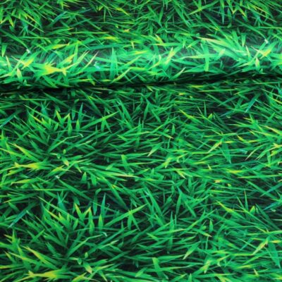 Tissu tricot herbe imprimé digital
