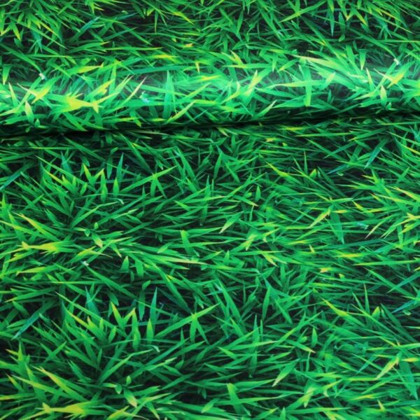 Tissu tricot herbe imprimé digital