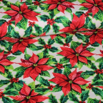 Tissu Terlenka fleur de Noël impression numérique
