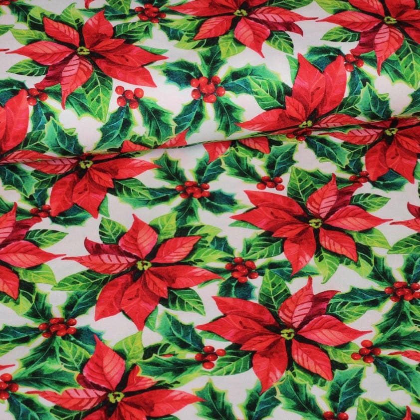 Tissu Terlenka fleur de Noël impression numérique