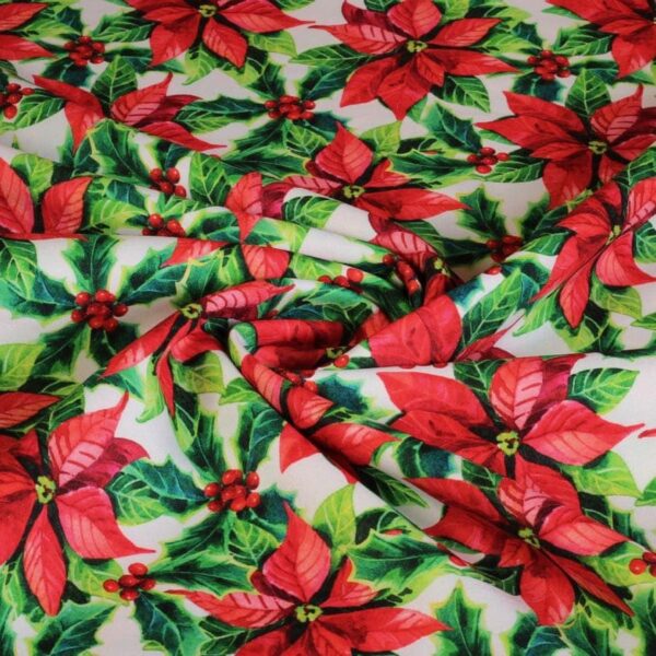 Tissu Terlenka fleur de Noël impression numérique