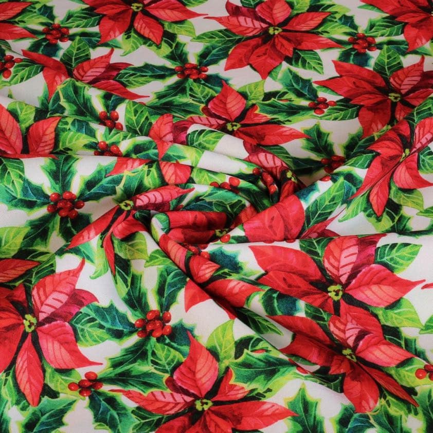 Tissu Terlenka fleur de Noël impression numérique