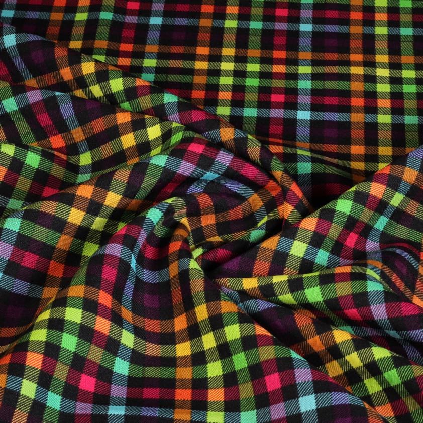 Tissu Terlenka carreaux multicolore impression numérique
