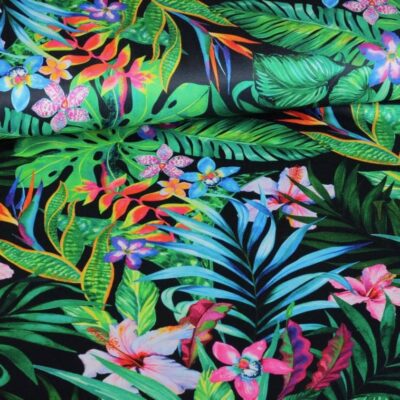 Tissu tricot jungle impression numérique