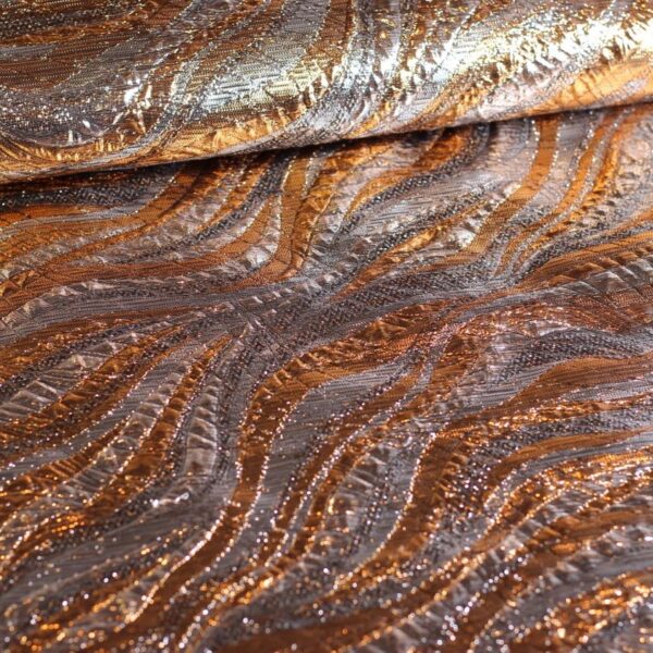 Tissu jacquard brocard bulle or/argent