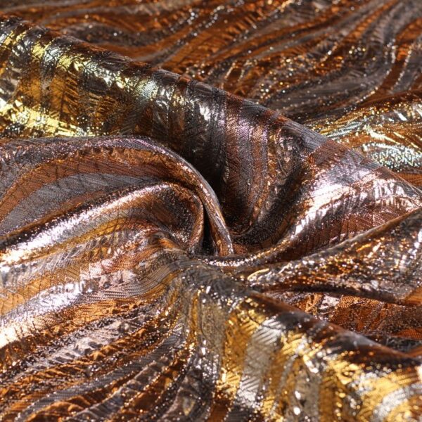 Tissu jacquard brocard bulle or/argent