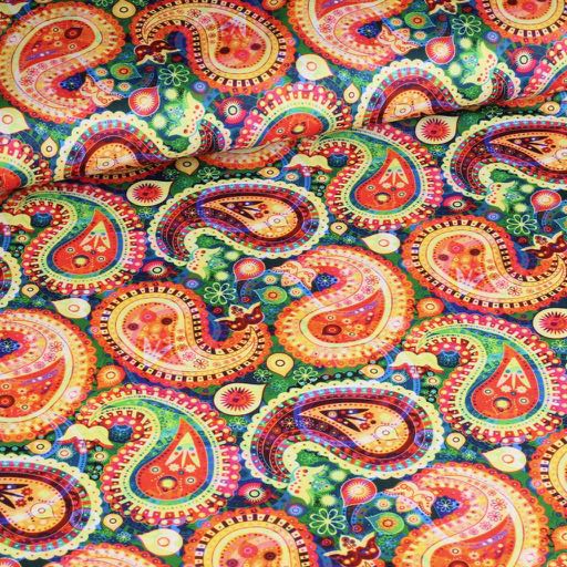 Tissu tricot paisley impression numérique