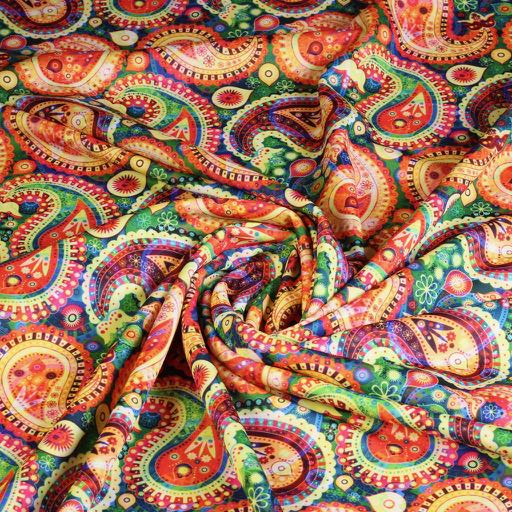 Tissu tricot paisley impression numérique