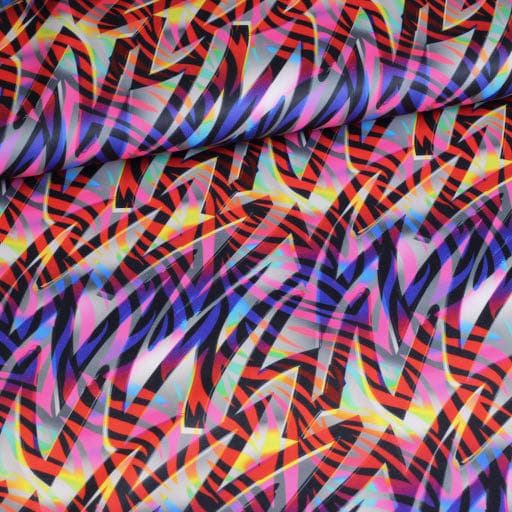 Tissu tricot éclair rayé