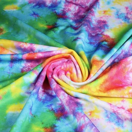 Tissu tricot tie dye impression numérique