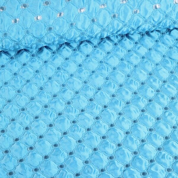 Tissu Jacquard Barok aqua argent
