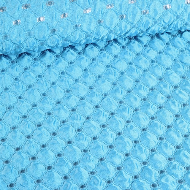 Tissu Jacquard Barok aqua argent