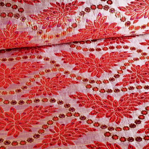 Tissu brocart rouge/or