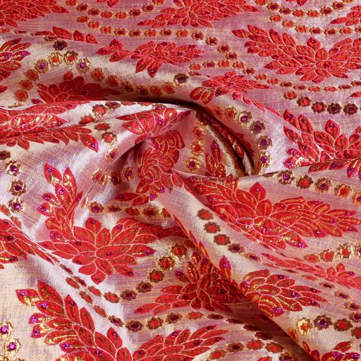 Tissu brocart rouge/or