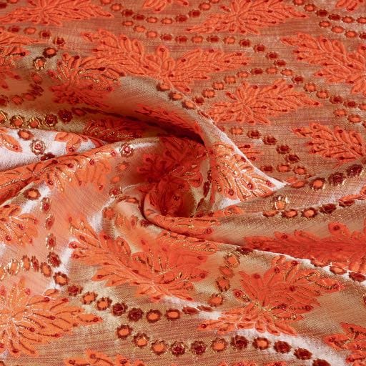 Tissu Brocart Barok orange/or