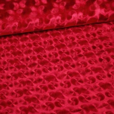Tissu velours rouge
