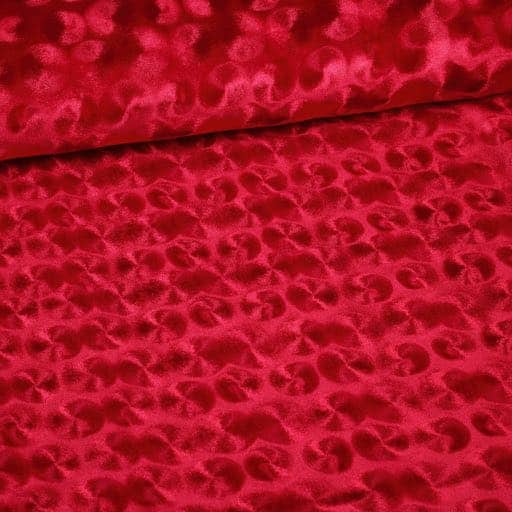 Tissu velours rouge