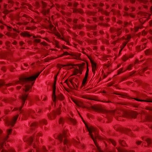 Tissu velours rouge