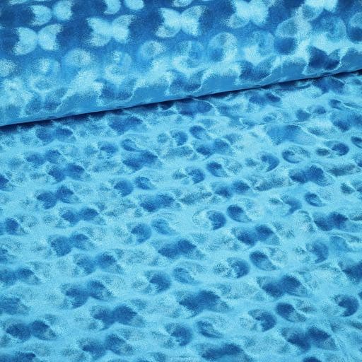 Tissu velours aqua