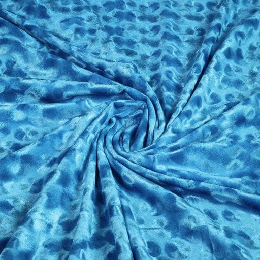 Tissu velours aqua