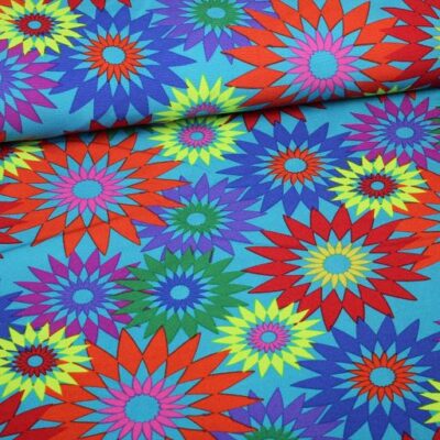 Tissu Terlenka Fantasie Fleur aqua