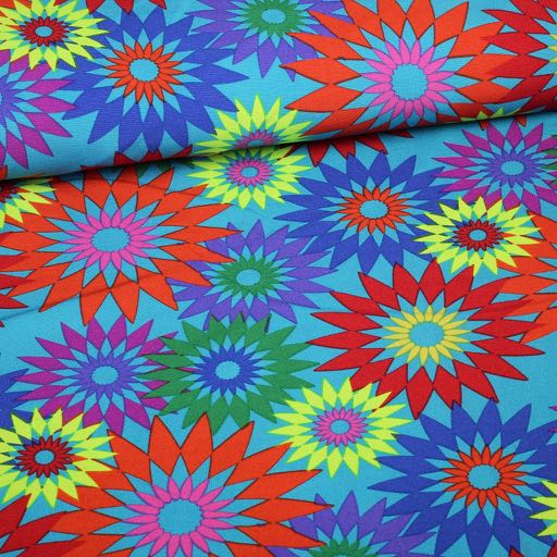 Tissu Terlenka Fantasie Fleur aqua