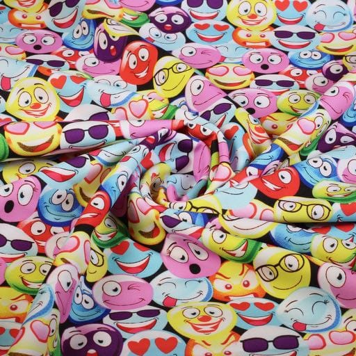 Tissu Terlenka smiley impression numérique