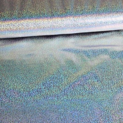 Tissu jersey hologramme argent