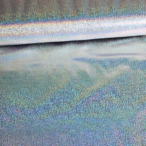 Tissu jersey hologramme argent
