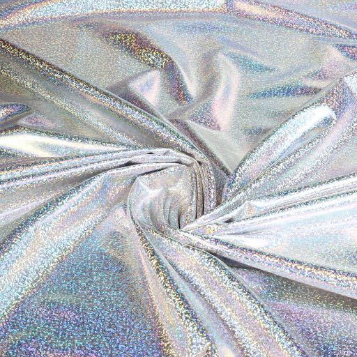 Tissu jersey hologramme argent