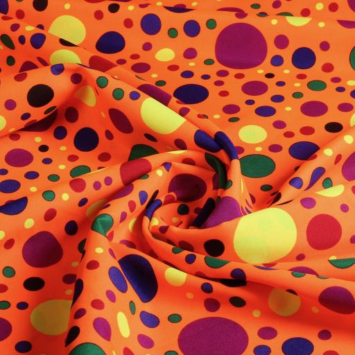 Tissu Terlenka orange à pois