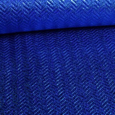 Tissu Step zigzag hologram glitter cobalt