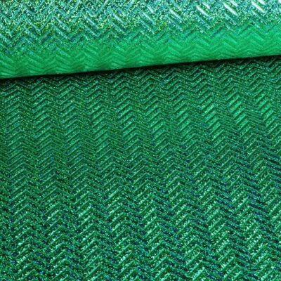 Tissu Step Zigzag Hologram Glitter Vert