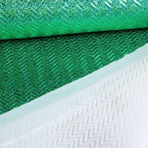 Tissu Step Zigzag Hologram Glitter Vert